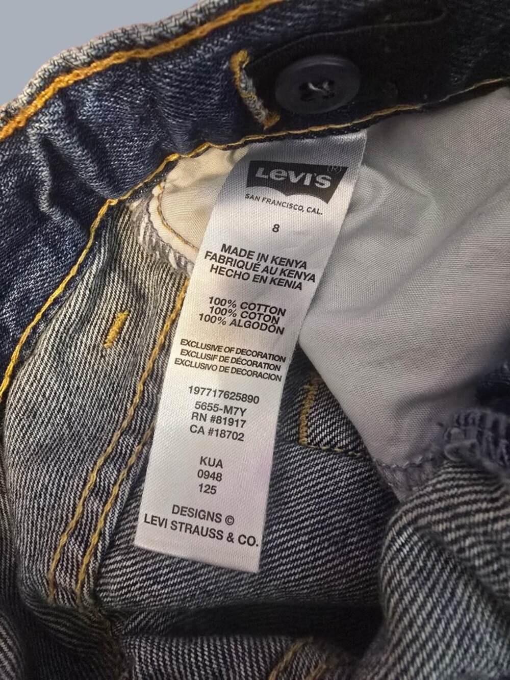 Levi’s 511 Slim Boys Distressed Denim Shorts Medium Wash Blue Size 8 Regular image 2